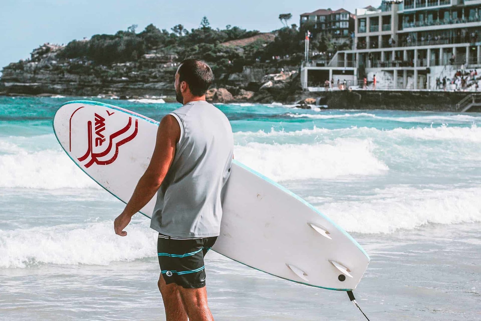Surfs Up - Man By Beach